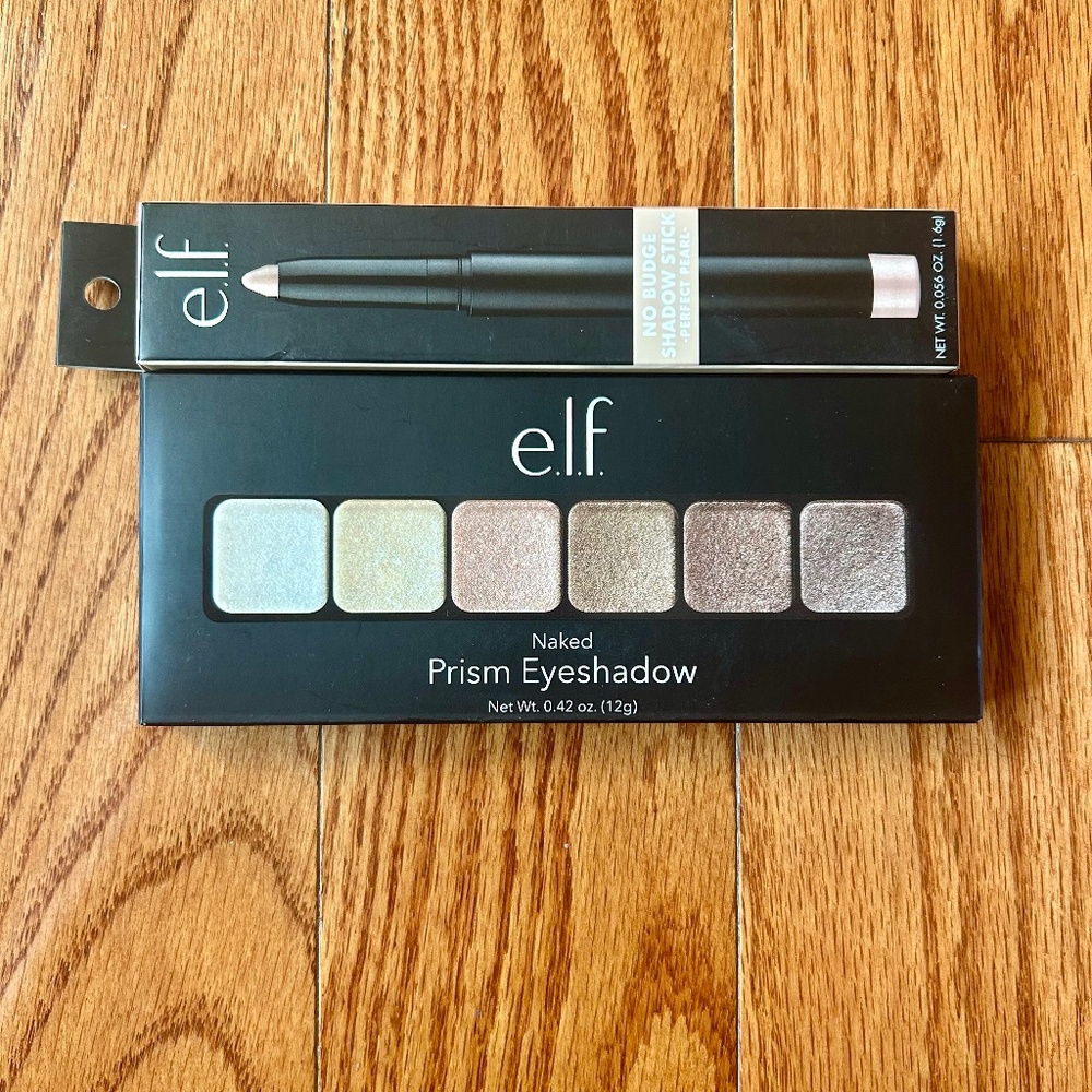 *NEW ELF Naked Prism Eyeshadow Palette & No Budge Shadow Stick in Perfect Pearl